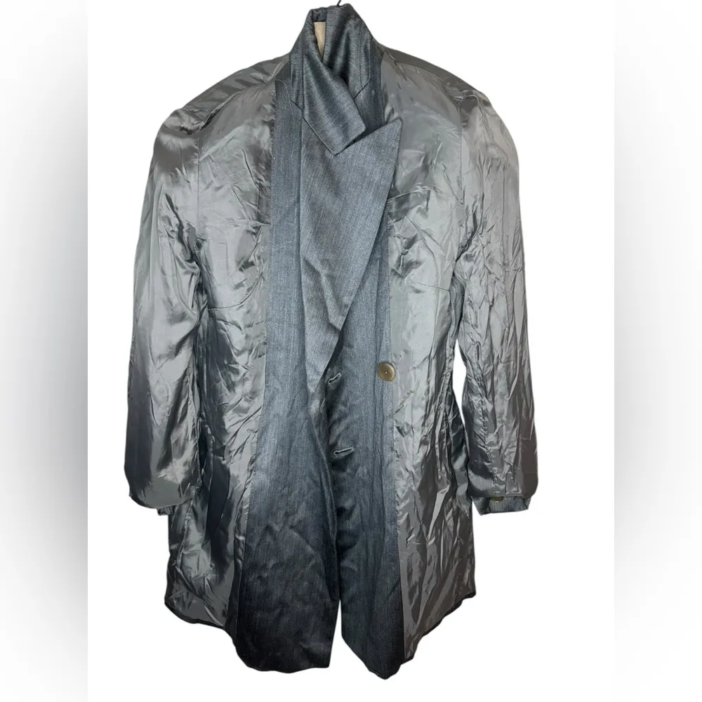 Vintage Escada Double Breasted Wool University Blazer Size 34 Grey Gray - Image 10