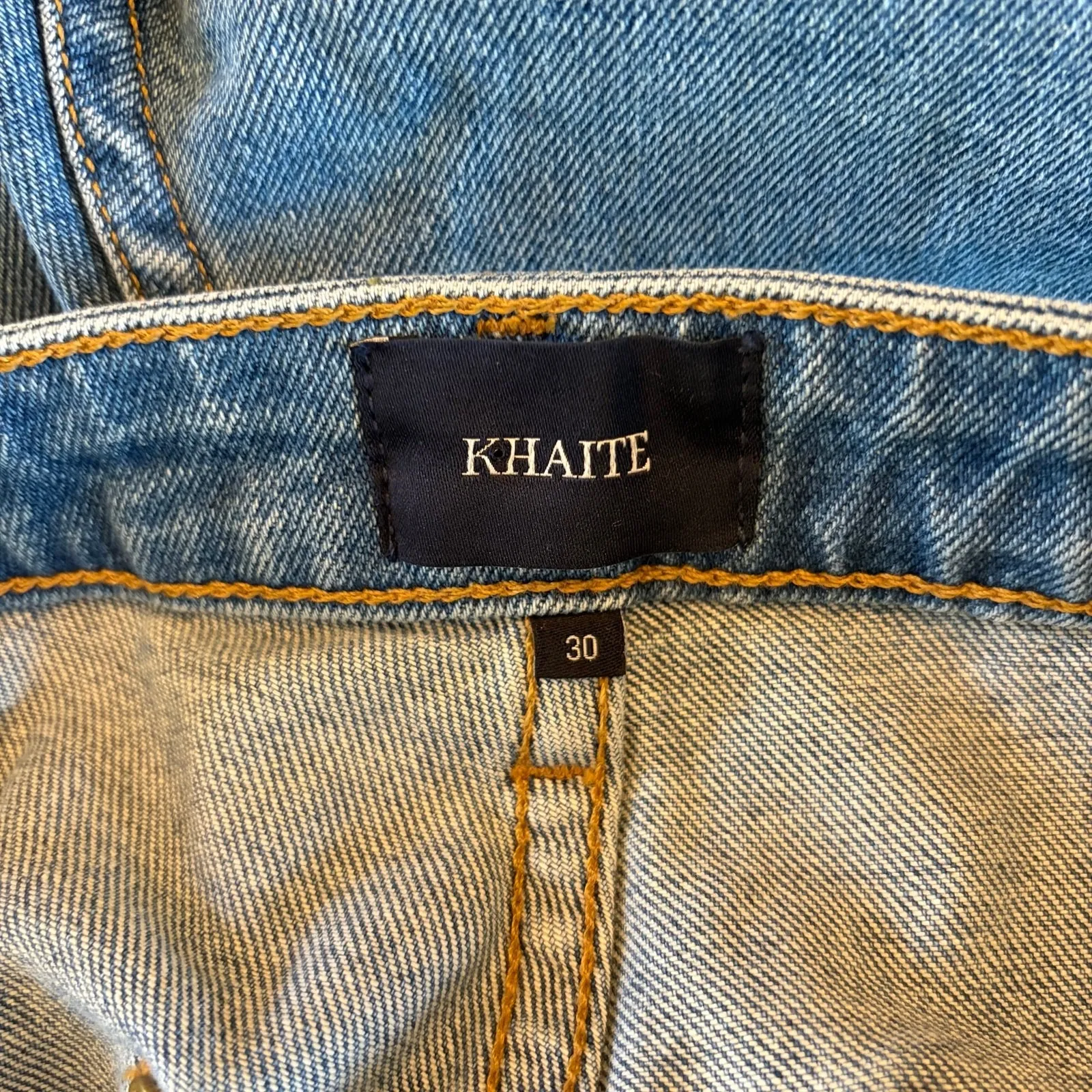 Khaite Raquel Premium Denim Sz 30 Cropped Patch Pocket Jeans Straight Flare - Image 10