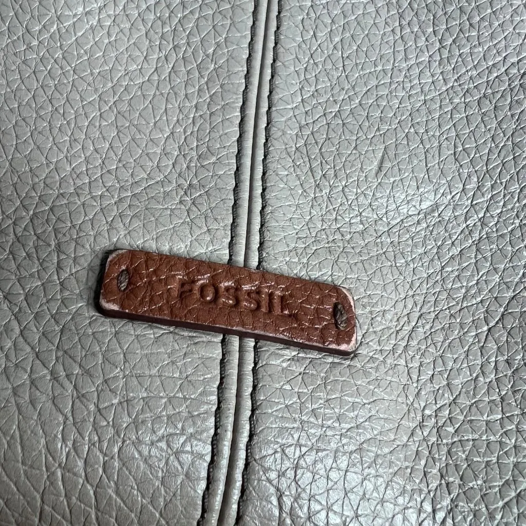 Fossil Crossbody Bag Small Beige Zip Top Long Strap Purse‎ - Image 3