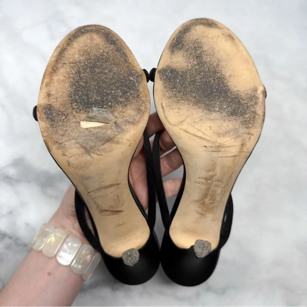 Giuseppe Zanotti Aleesha Serpent Snake Embellished Silk Satin Mule Sandal Heels - Image 11