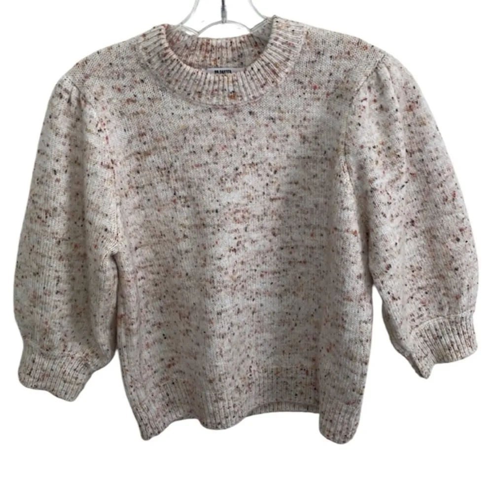 BB Dakota Cream Crew Neck  Sweater with Balloon Sleeves - Image 12