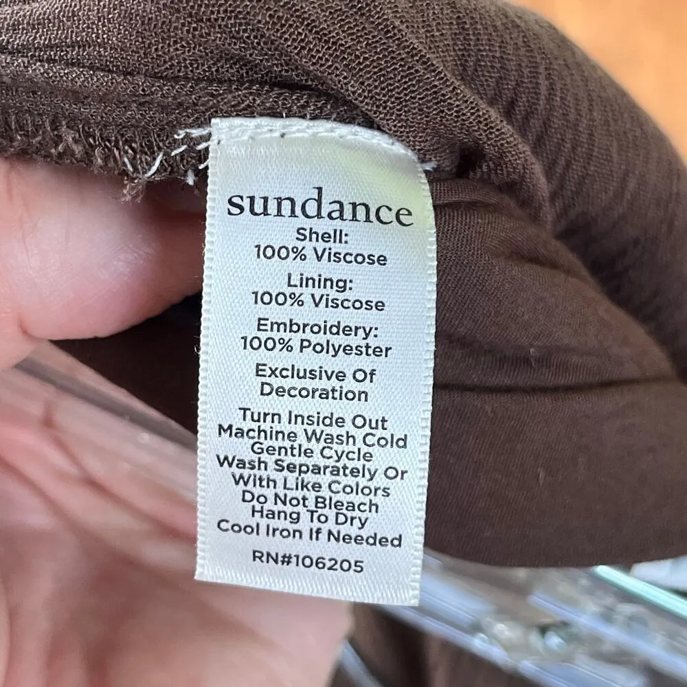 Sundance Women's Brown And White Printed Cropped Pull On Pants Size PS - Image 7