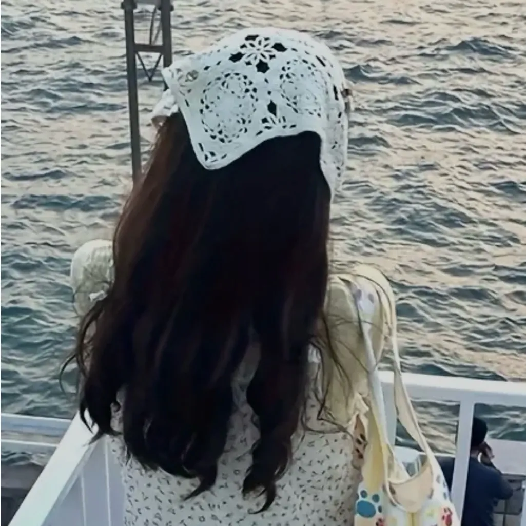 Crochet Handmade Lace Triangle Scarf Headband Hair Accessories Bohemian NEW - Image 3