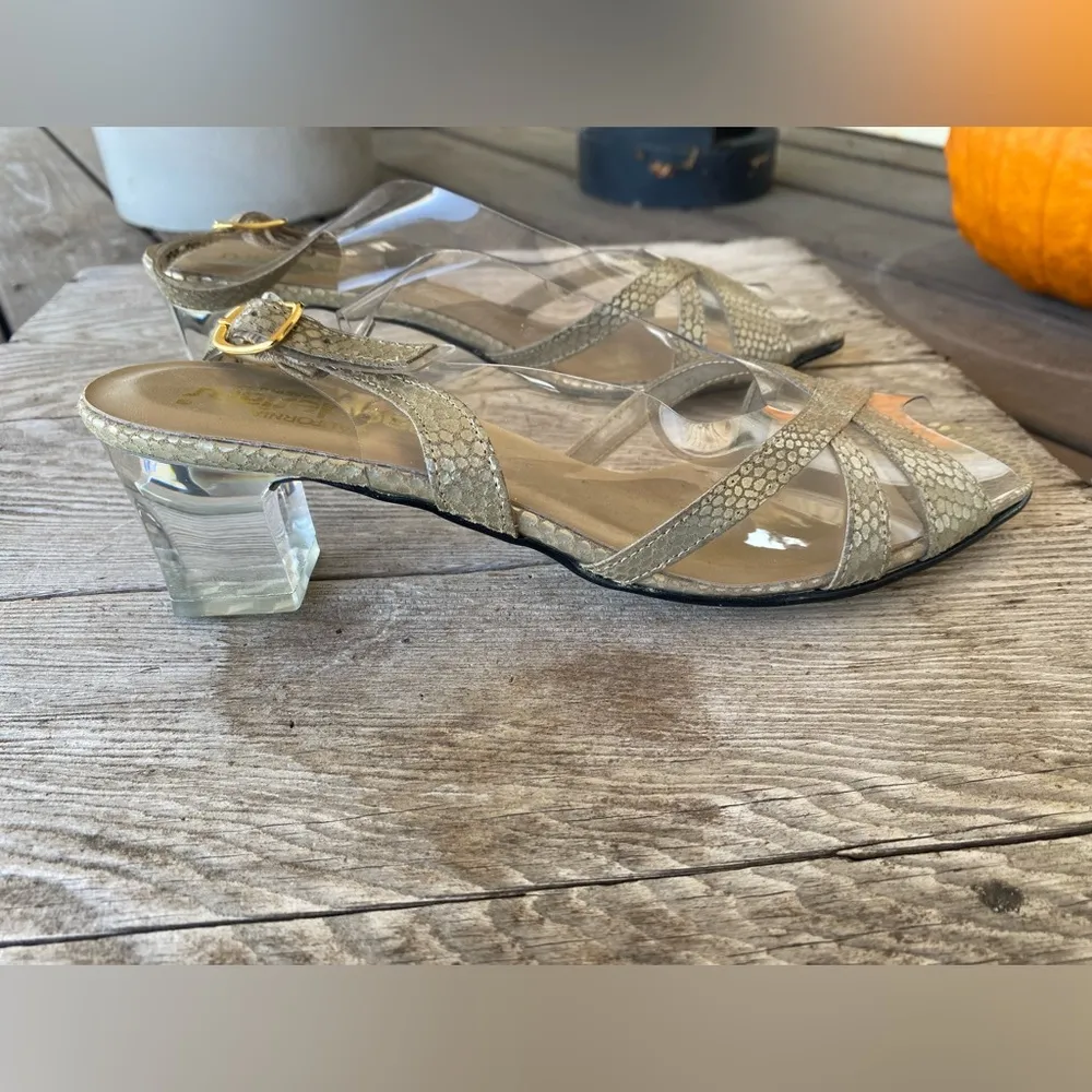 Vintage California Madgesians Square Lucite Heel Gray Size 9 - Image 3