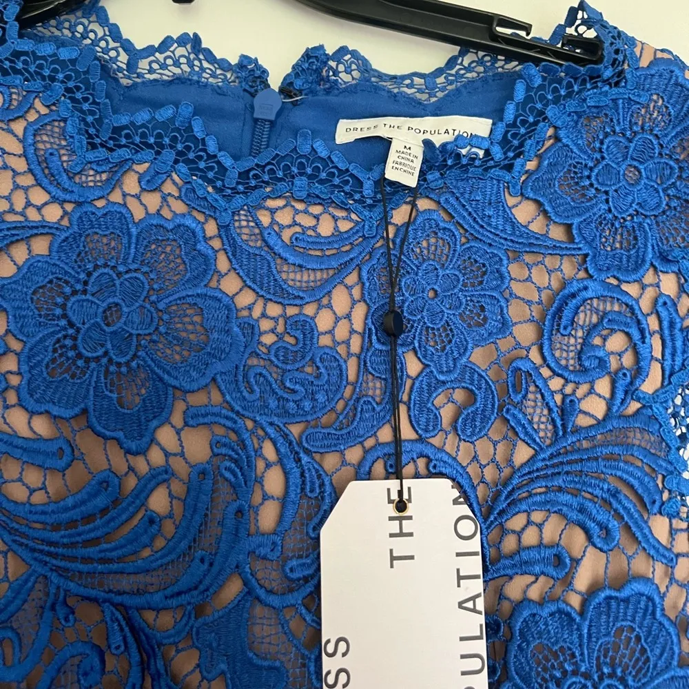 Dress the Population Women's Claudette Lace Sheath Midi Dress - Image 6