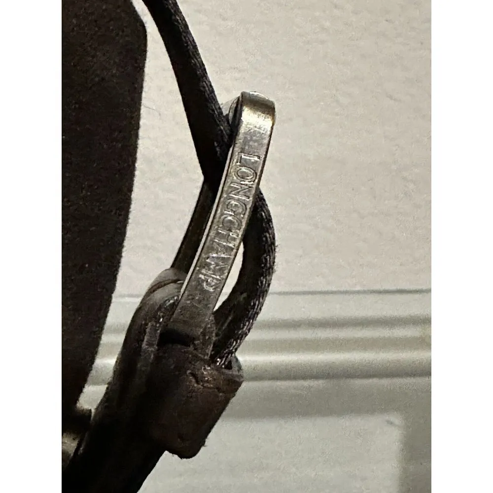 Longchamp  Mini Boston Tote Brown Suede Leather Nylon RARE 0661221 - Image 4