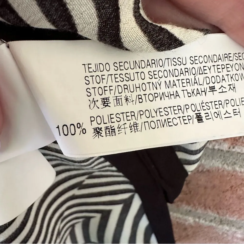 Zara Abstract Striped Tie Back Tank Top NEW Women’s XS Black White - Image 6