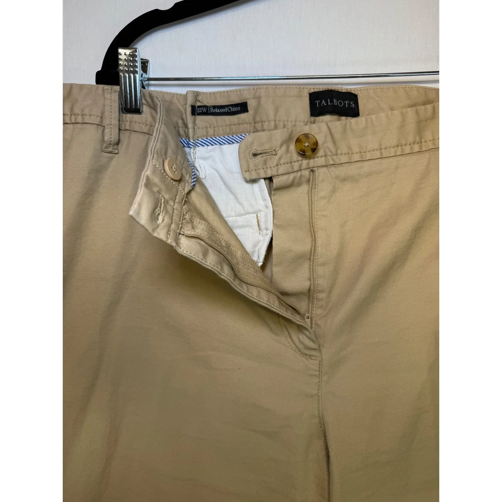 Talbots Relaxed Chino Pants Tan Classic Old Money Quiet Luxury Classic 22W - Image 10