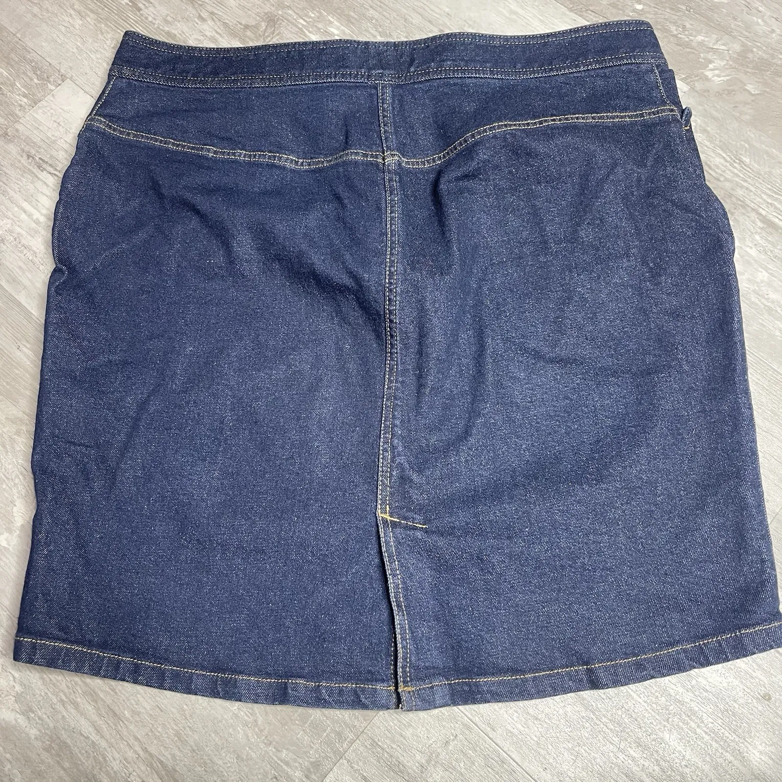 Chaps Denim‎ Skirt Womens Sz 16 Pockets Front Knee Length Lagenlook Grunge Z-314 - Image 6