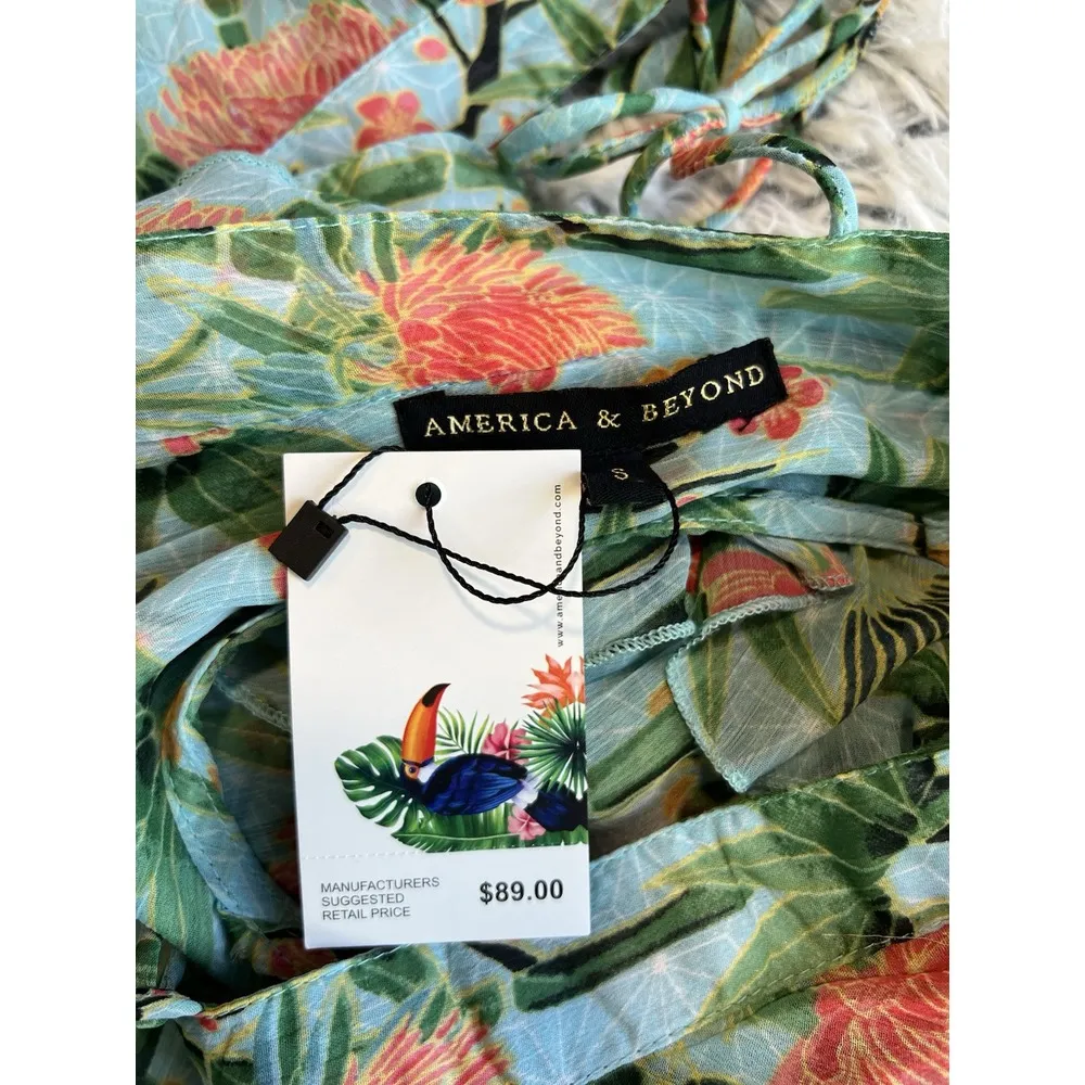 America & Beyond Women Floral Viscose Casual Long Maxi Dress Size‎ Small Beach - Image 8