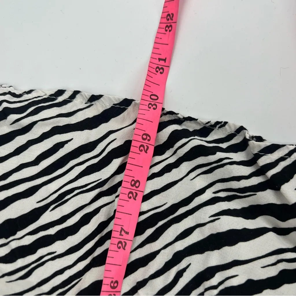 Faithfull the Brand Dress Black White Alina Smocked Zebra Square Neck Sz 4 - Image 5