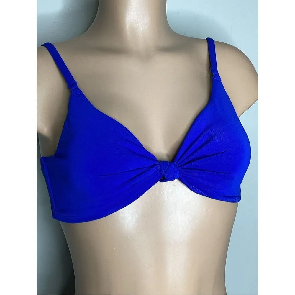 New. Robin Piccone blue teeny knotted bikini. XS. RETAILS $209 - Image 10