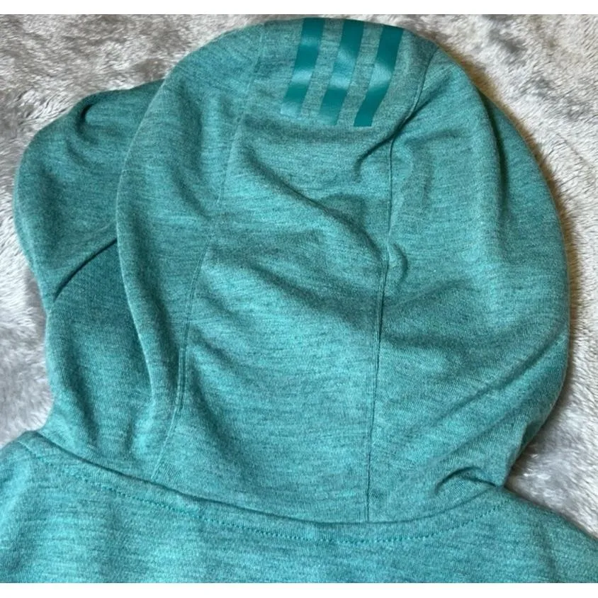 Adidas Hooded Zip Vest Womens Size‎ Medium Blue/Green Athletic Gym Workout Logo - Image 16