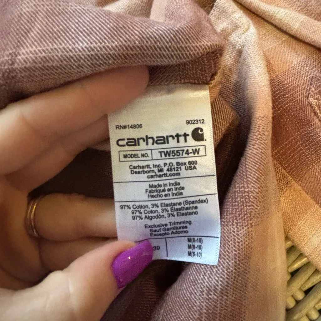 Carhartt Rugged Flex Loose Fit pink medium Flannel‎ - Image 8
