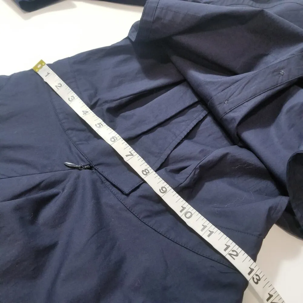 Derek Lam 10 Crosby Navy Collared Poplin Shirt Dress Pleated School Girl Blue Size 0 - Image 6