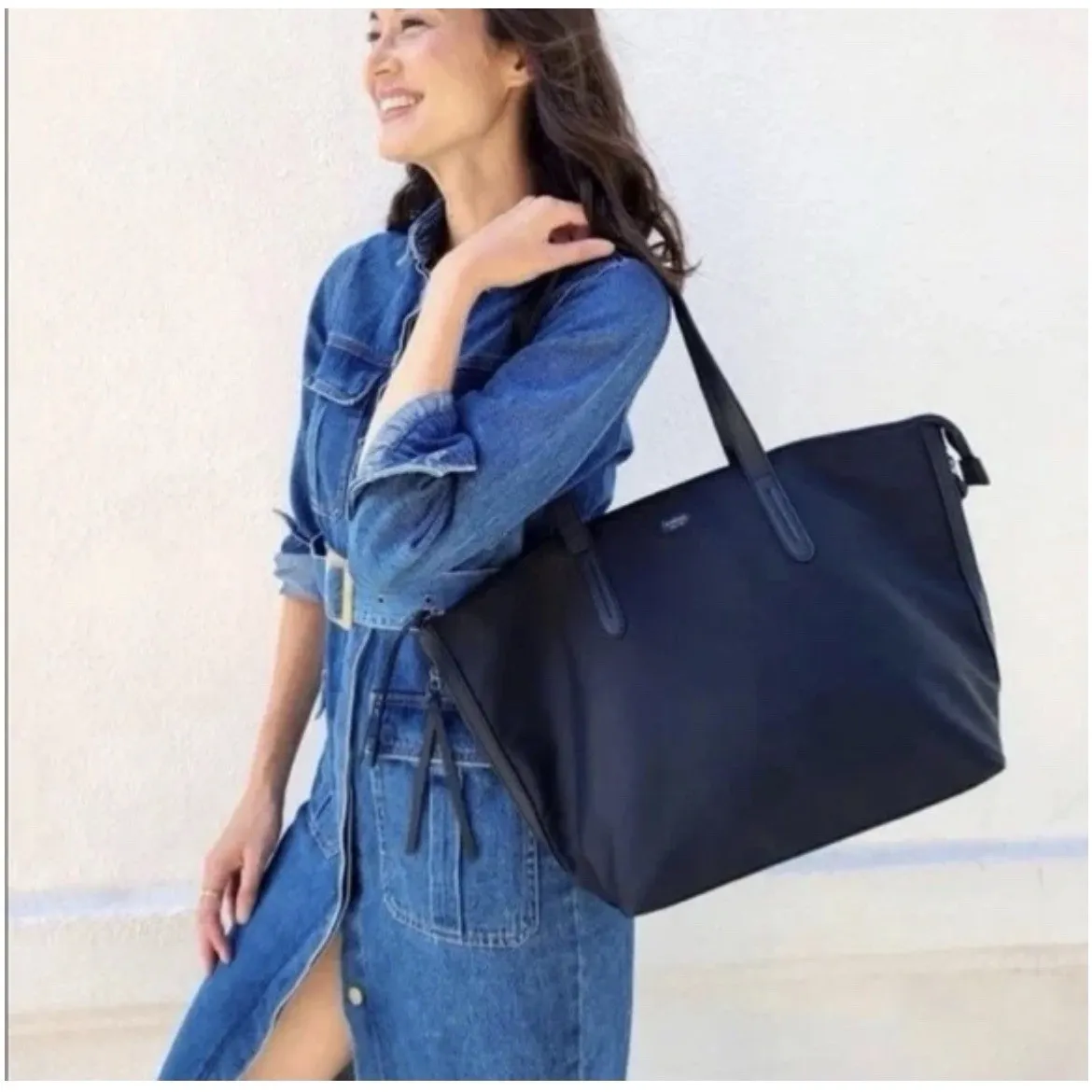 Botkier New York Bond Tote Bag Black Leather Shoulder Handbag - Image 3