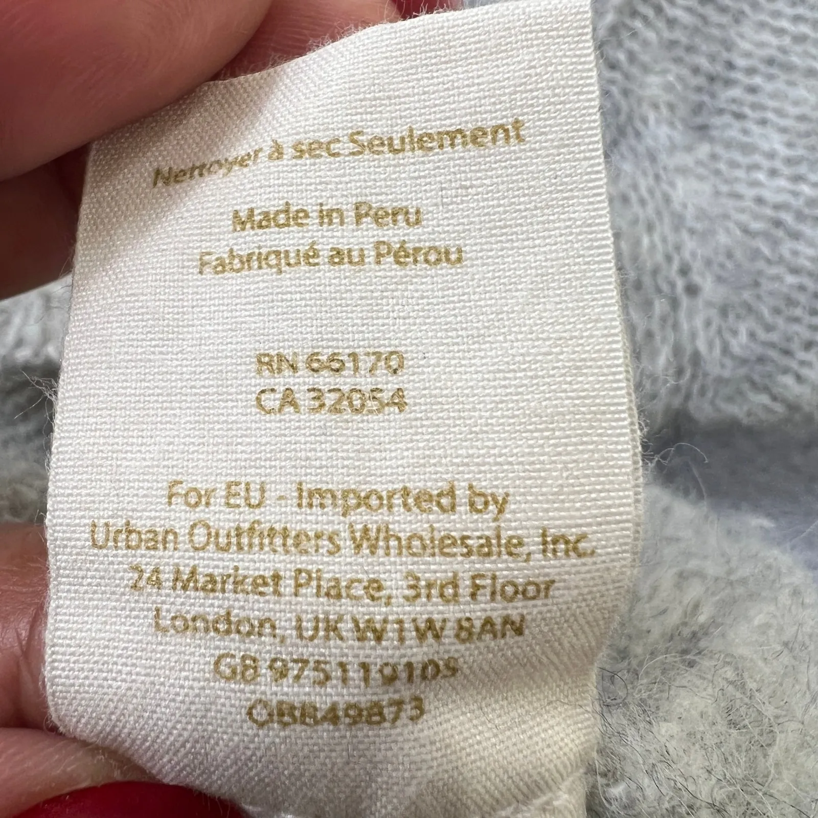 Free People Gossamer V Neck Sweater Light Grey Alpaca Blend Slouchy Knit M - Image 7