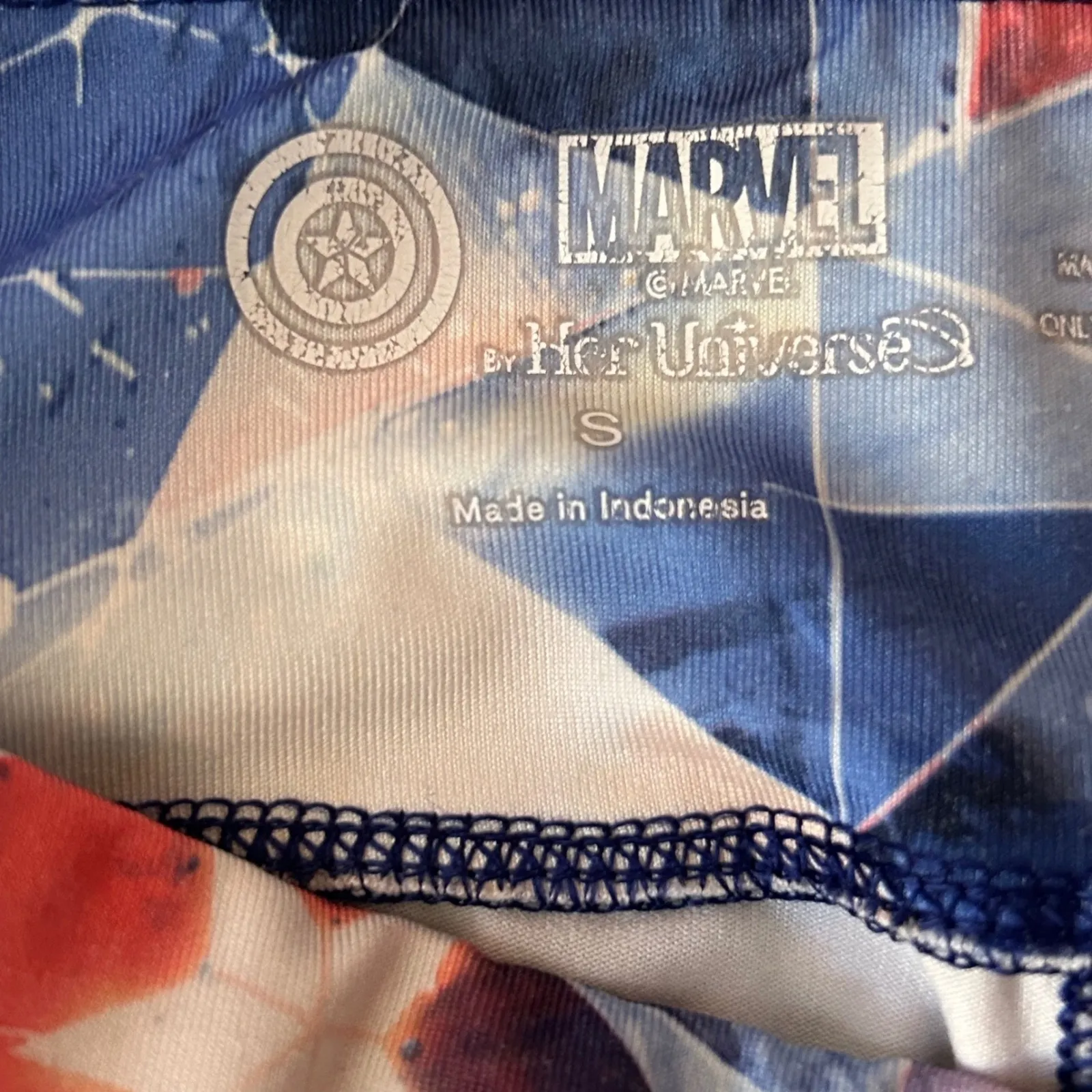 Her Universe Marvel Captain America Star Geometric Print Leggings Womens Size S - Image 5
