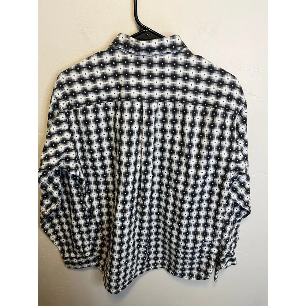 Women's Patagonia Organic Pima Cotton Button Up Collared Plaid Shirt Medium - Image 9