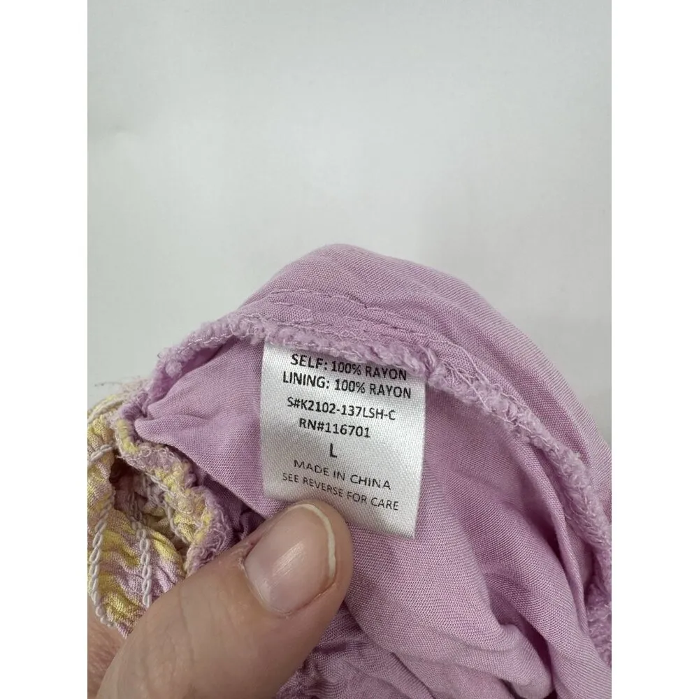 Karlie Floral Skort Women Large Yellow Pink Preppy Fairy Whimsical Easter Spring - Image 5