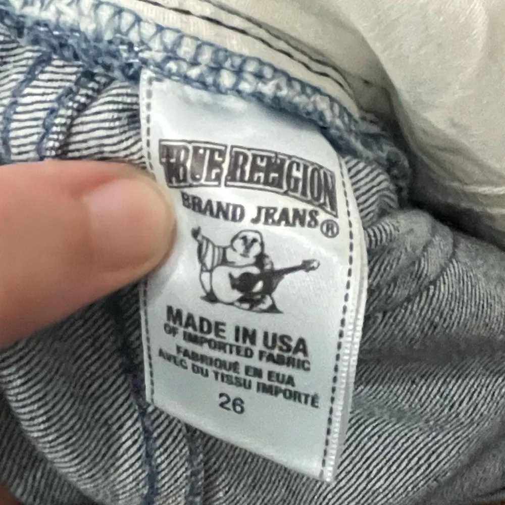 True Religion Audrey Slim Boyfriend Denim Blue Jeans Size 26 Made in the USA - Image 10