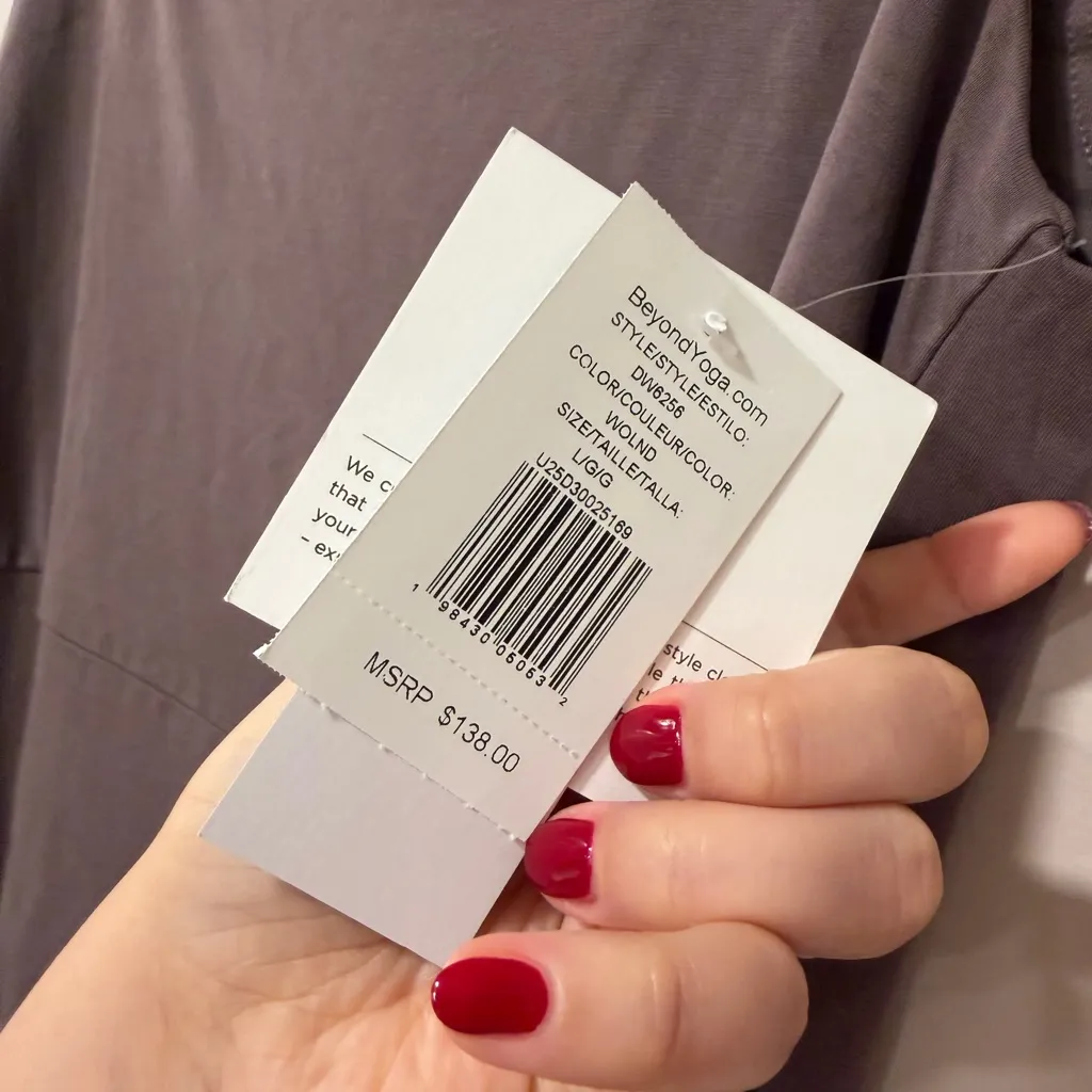 NWT BEYOND YOGA Getaway in Taupe Woodland Midi Bodycon Dress Sz L - Image 6