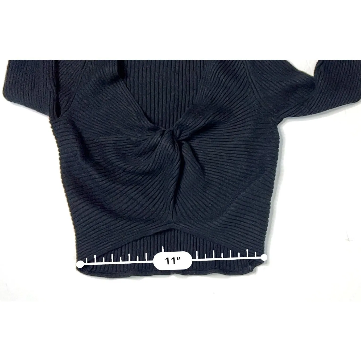 Abercrombie & Fitch Twist Front Ribbed Tank Sweater Cropped Black SMALL Y2k Goth - Image 5