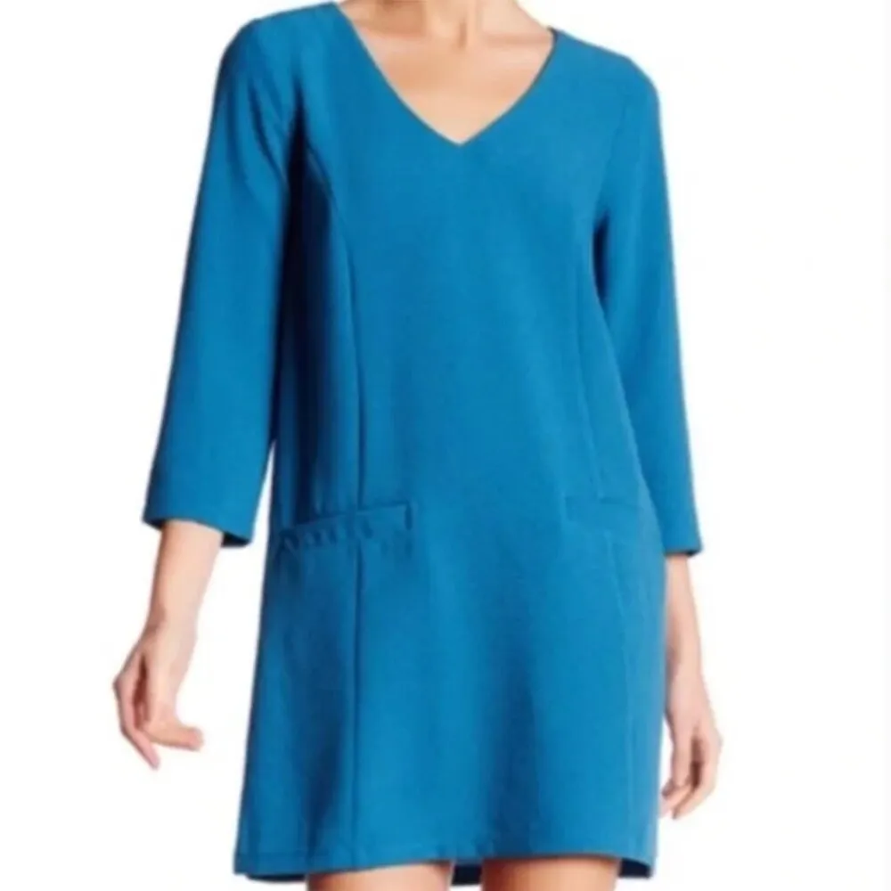 JACK BY BB DAKOTA Andra Dress Burgundy Maroon Red V-Neck 3/4 Sleeve Work Fall M - Image 6