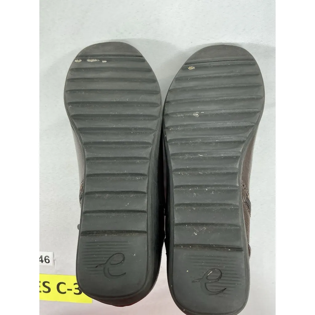 Womans Easy Spirit Seyyone Wedge Bootie 7.5 M Brown Side Zip Round Toe - Image 8