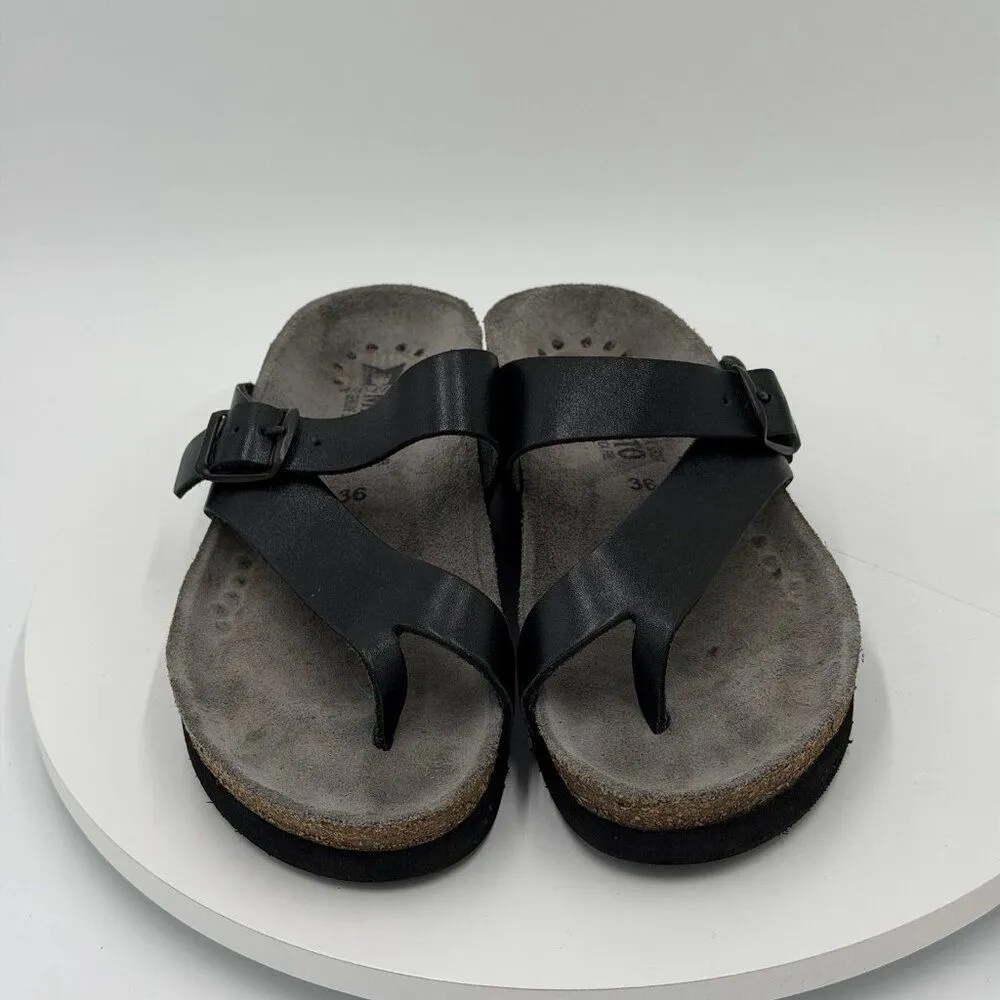 Mephisto Womens Helen Plus Sandal Size 36 US 6 Black Nubuck Leather Thong Slide - Image 3