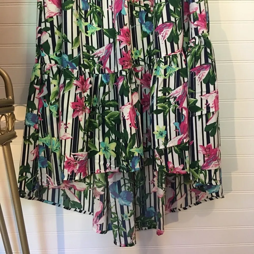 NEW Sugar + Lips Tropical Striped Midi Dress​ - Image 5