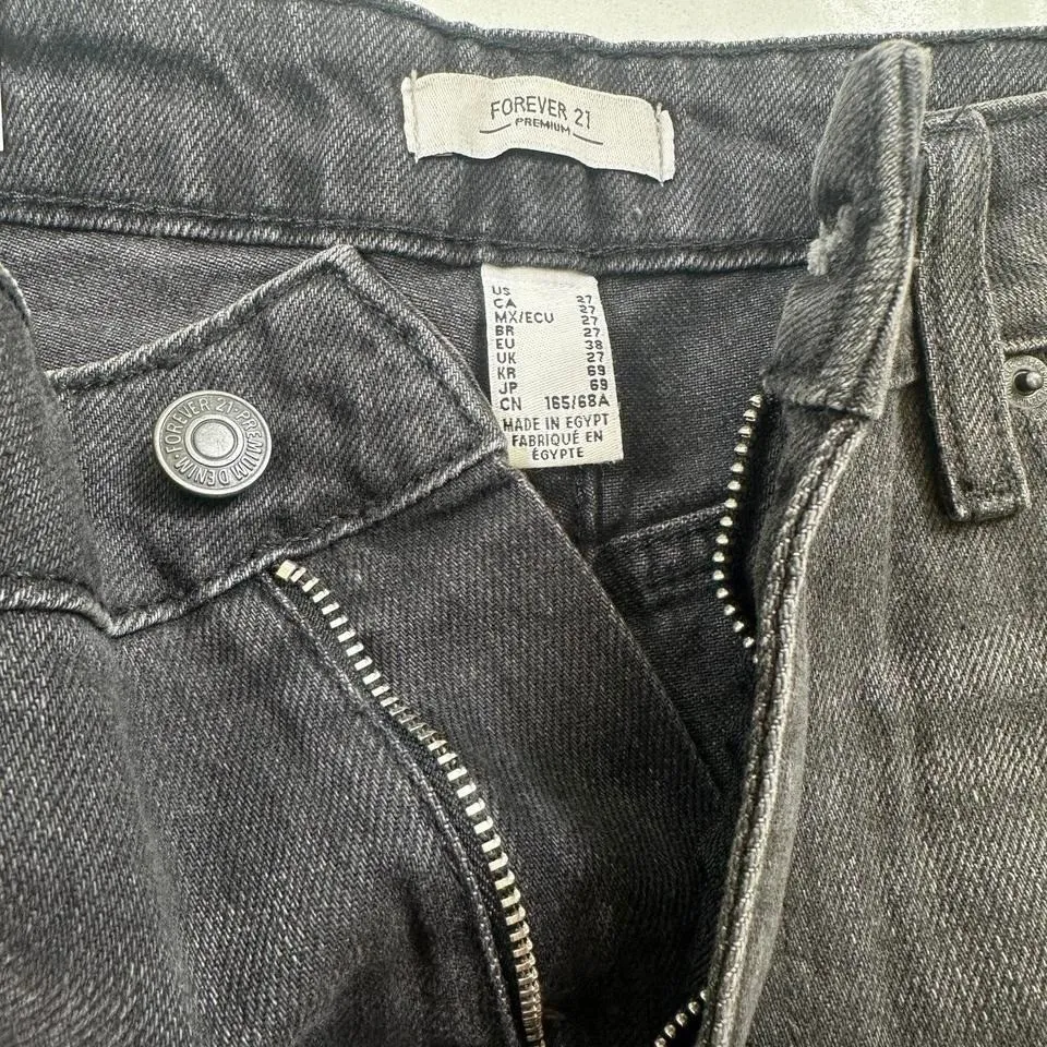 NWT Forever 21 90s Jeans Womens 27 Black Pinch Waist Loose Fit Relaxed Leg Denim - Image 4