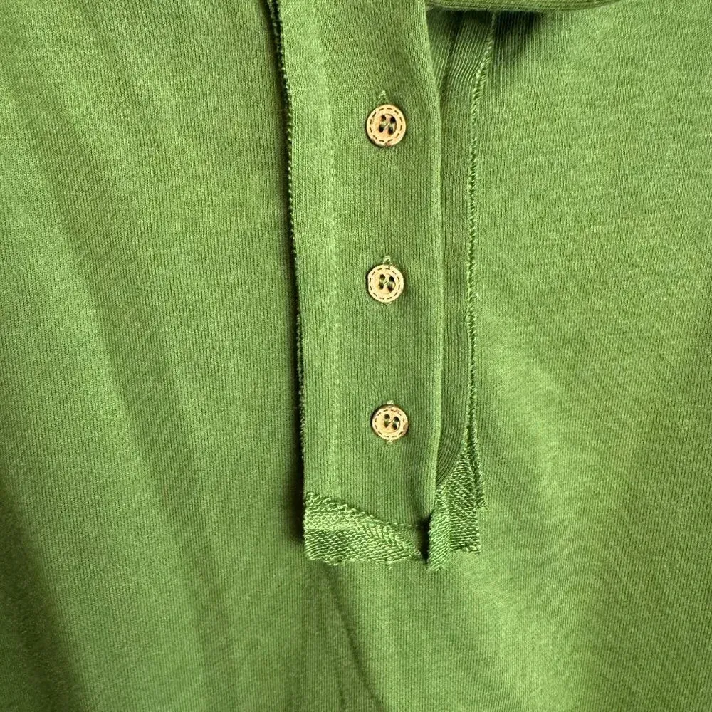 Green slouchy drop shoulder henley sweatshirt size large M6 - Image 6