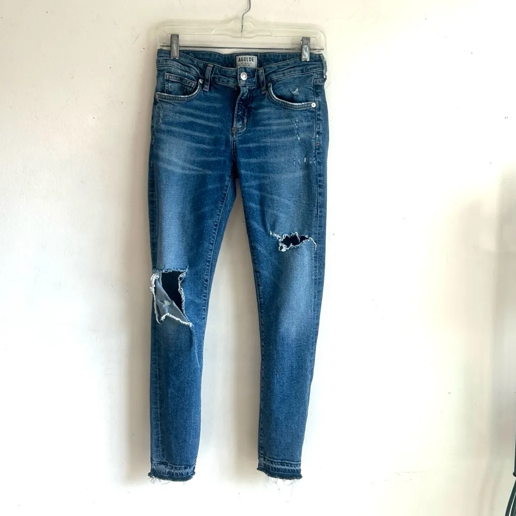 Agolde Lara Skinny Distressed Denim Jeans Size 27 - Image 3