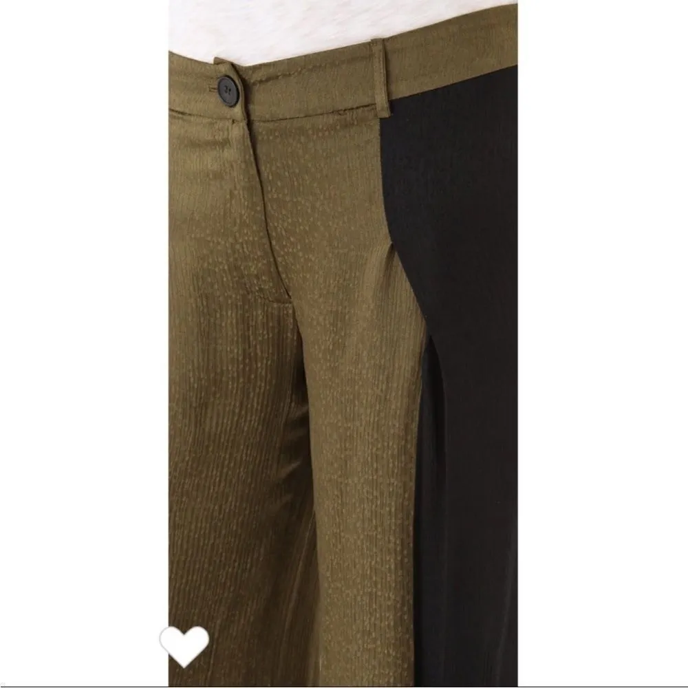 10 Crosby Derek Lam Wide Leg Silk Blend Colorblock Dressy Trouser Pants - Image 4
