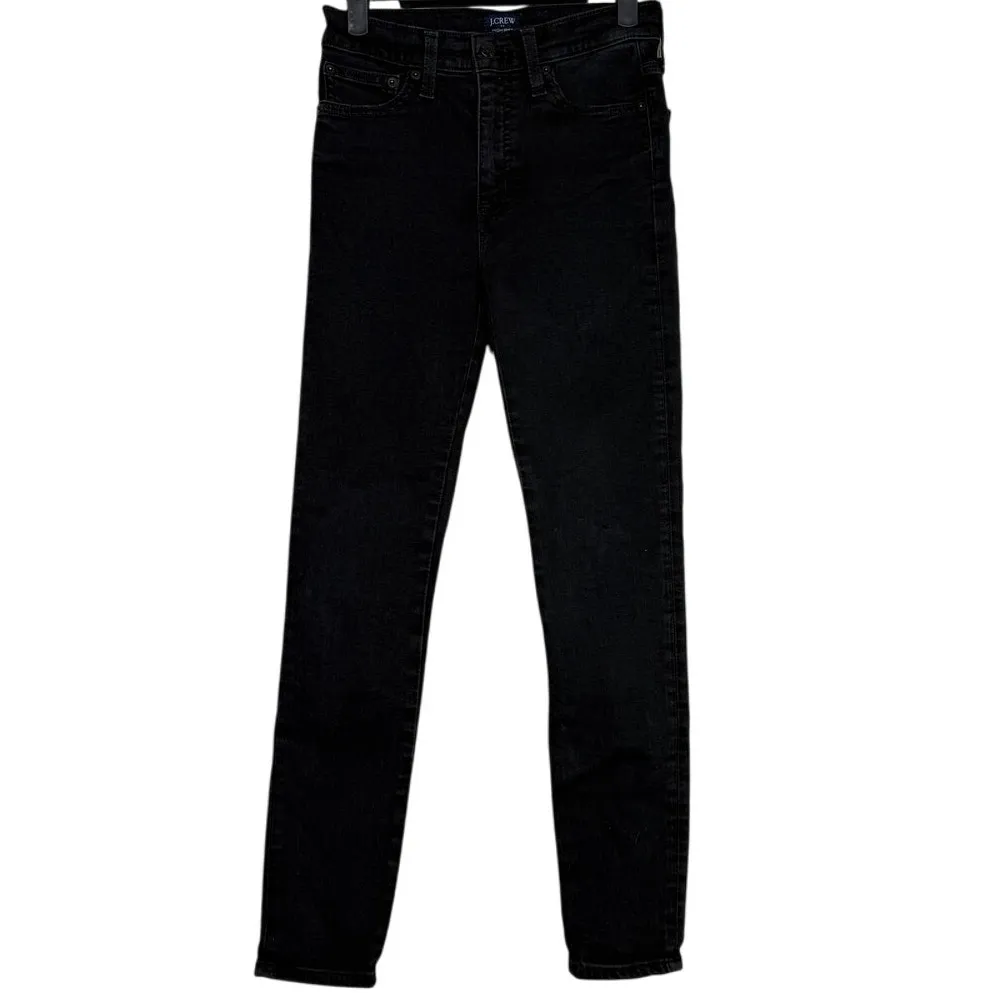 J. Crew High Rise Skinny Fit Denim Ankle Jeans Zip-Fly Stretchy 27 Black #4166 - Image 14