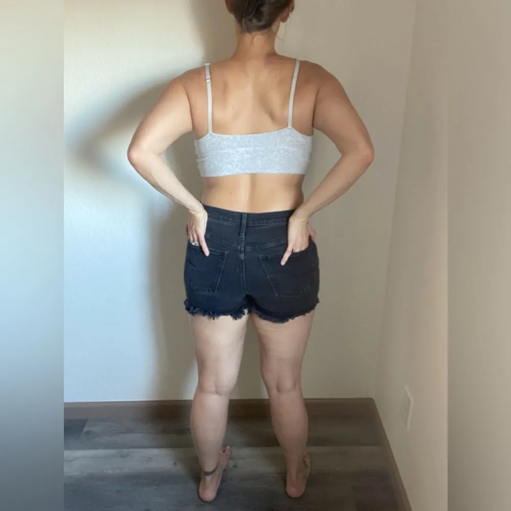 Madewell High Rise Shorts Button Fly Black 28 Waist Festival - Image 4