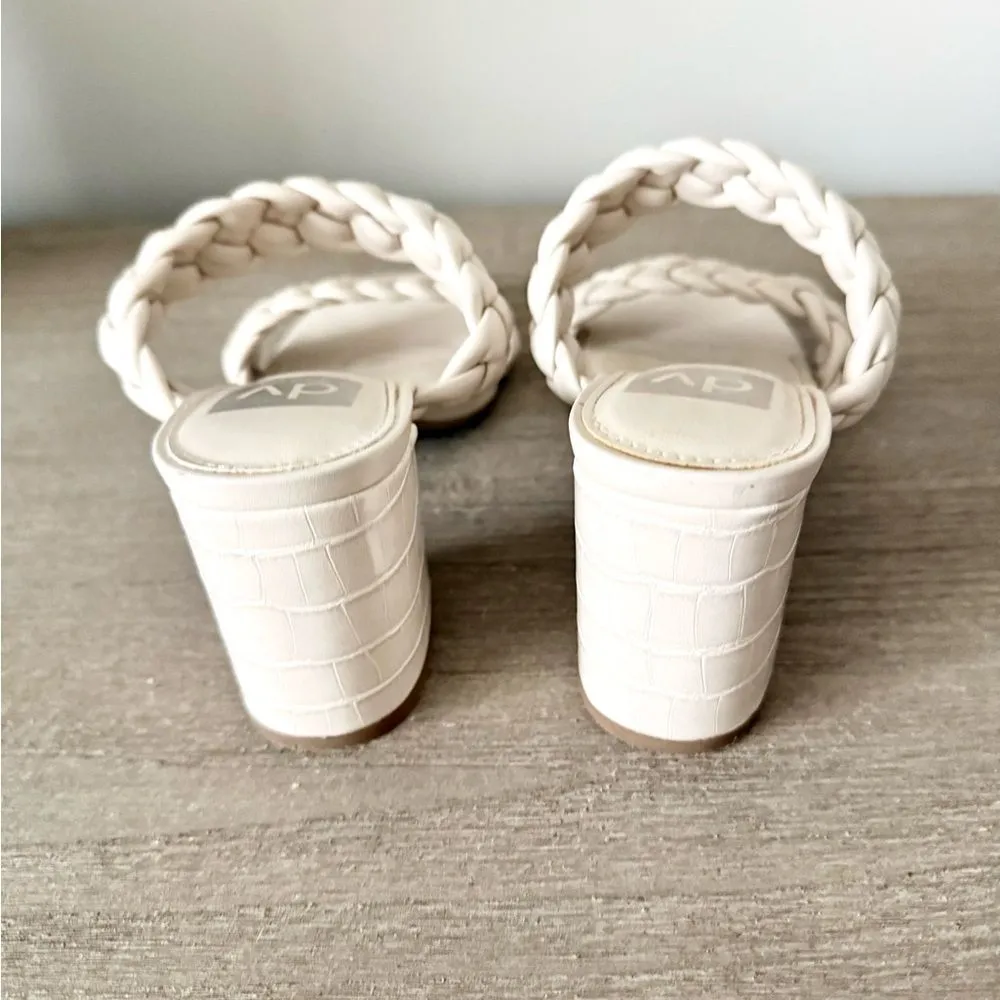 Dolce Vita Tessa Block Heel Sandal Braided Strap in Ivory - Image 4