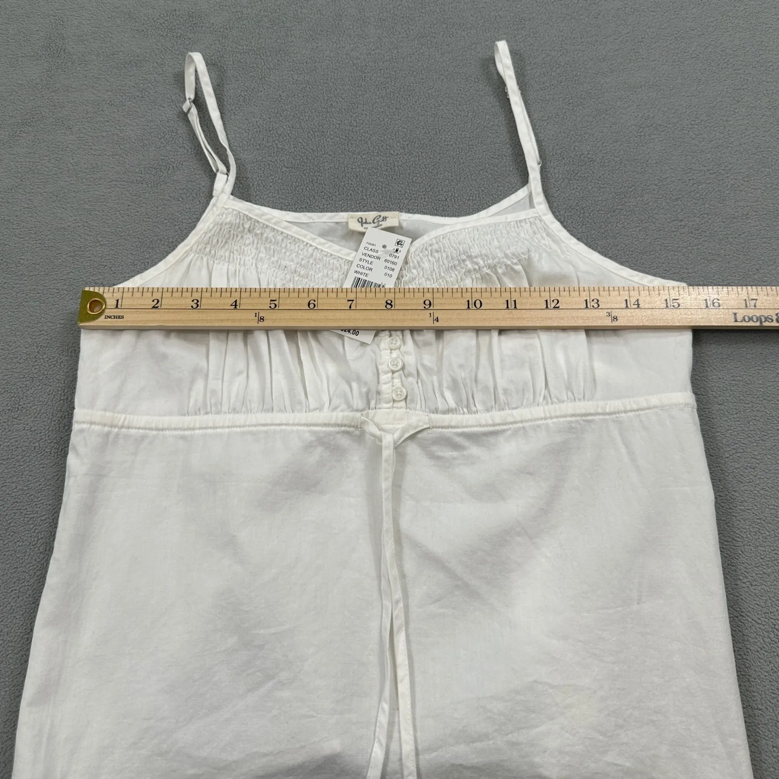 John Galt Brandy Melville Tank Top One Size Womens White Spaghetti Strap Button - Image 4