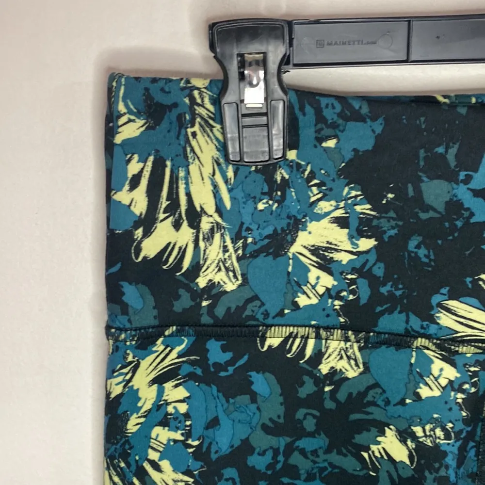 Balance Collection deep teal floral stamp high waist leggings size XL - Image 5