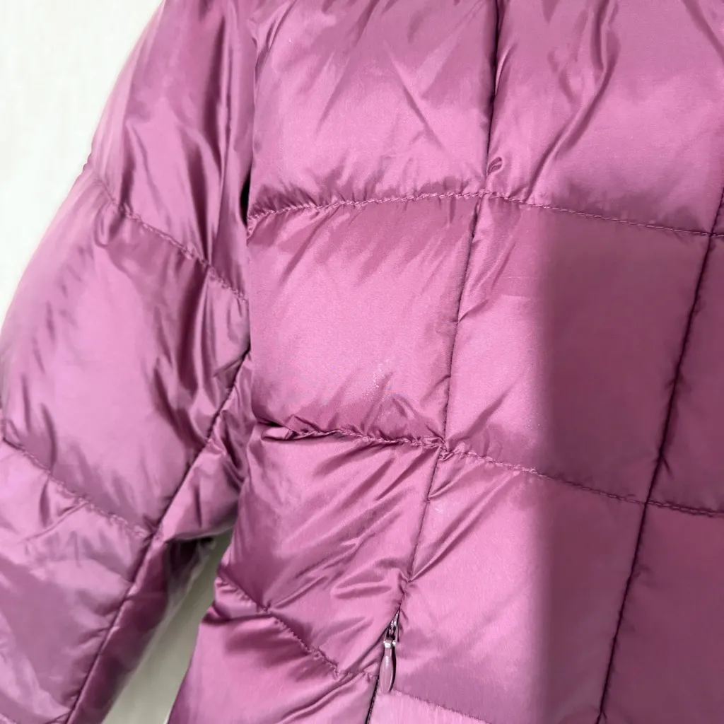 Kate Spade Women’s Untrimmed Down Puffer Coat Jacket Full Zip Hooded Red Wine M - Image 16