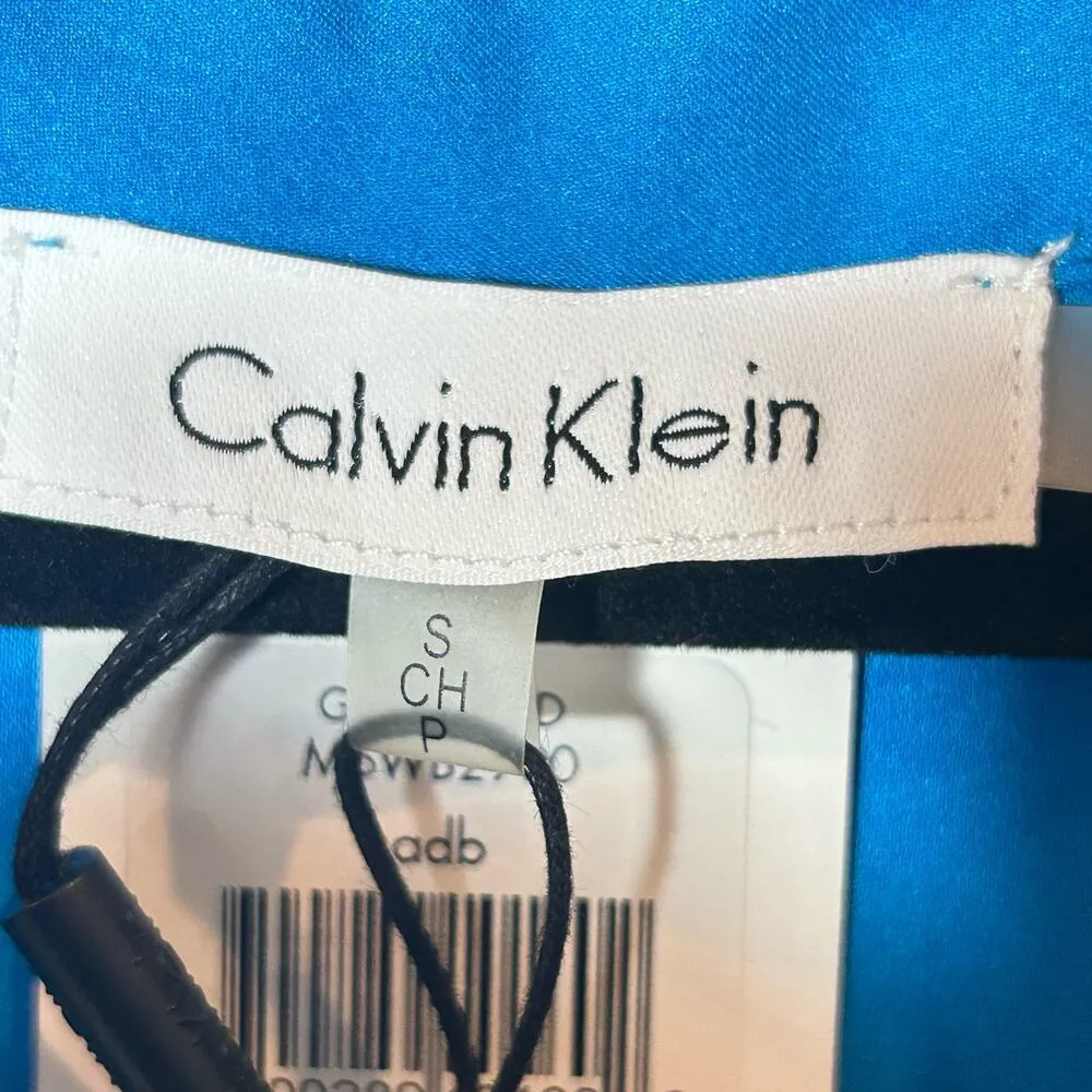 Calvin Klein Dress Womens S Blue Long Sleeve Button Down Long‎ Dress NEW - Image 3