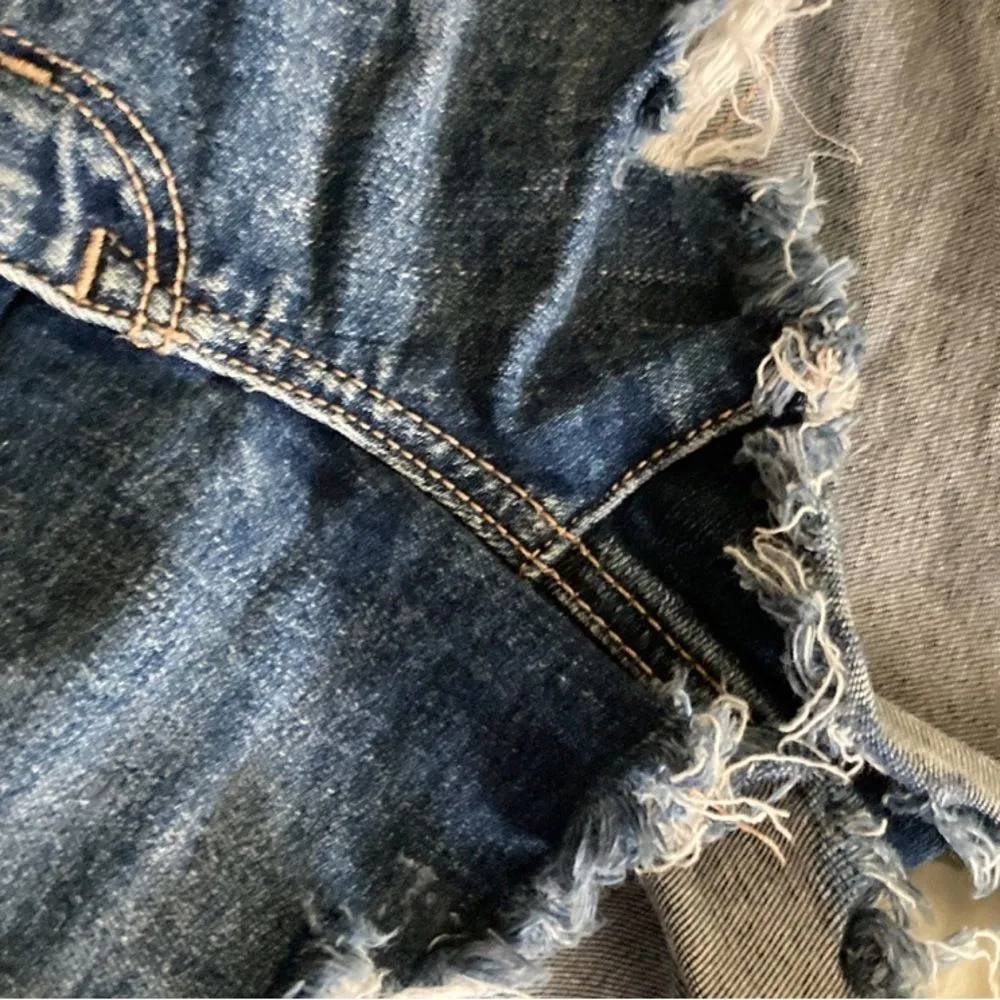 American Eagle High V-Rise Shortie Jean Shorts Next Level Stretch Size 6 Pockets - Image 11