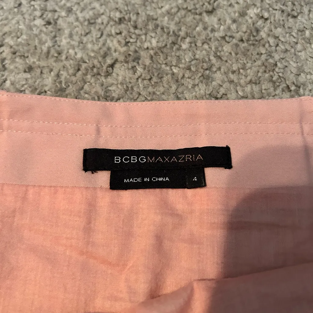 BCBGmaxazria Pink Pleated‎ Skirt SIZE 4 - Image 5