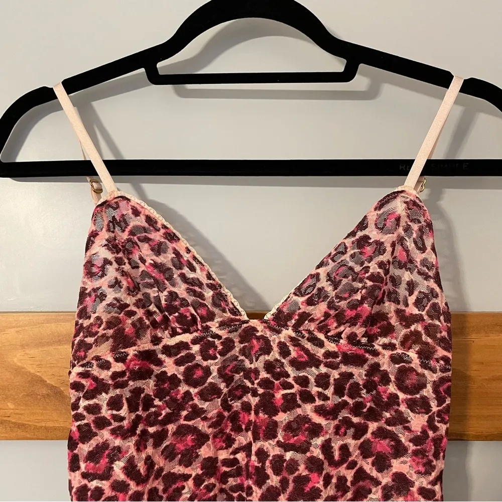 Victoria’s Secret Y2K Pink Cheetah Lace Sheer Slip Lingerie - Image 2