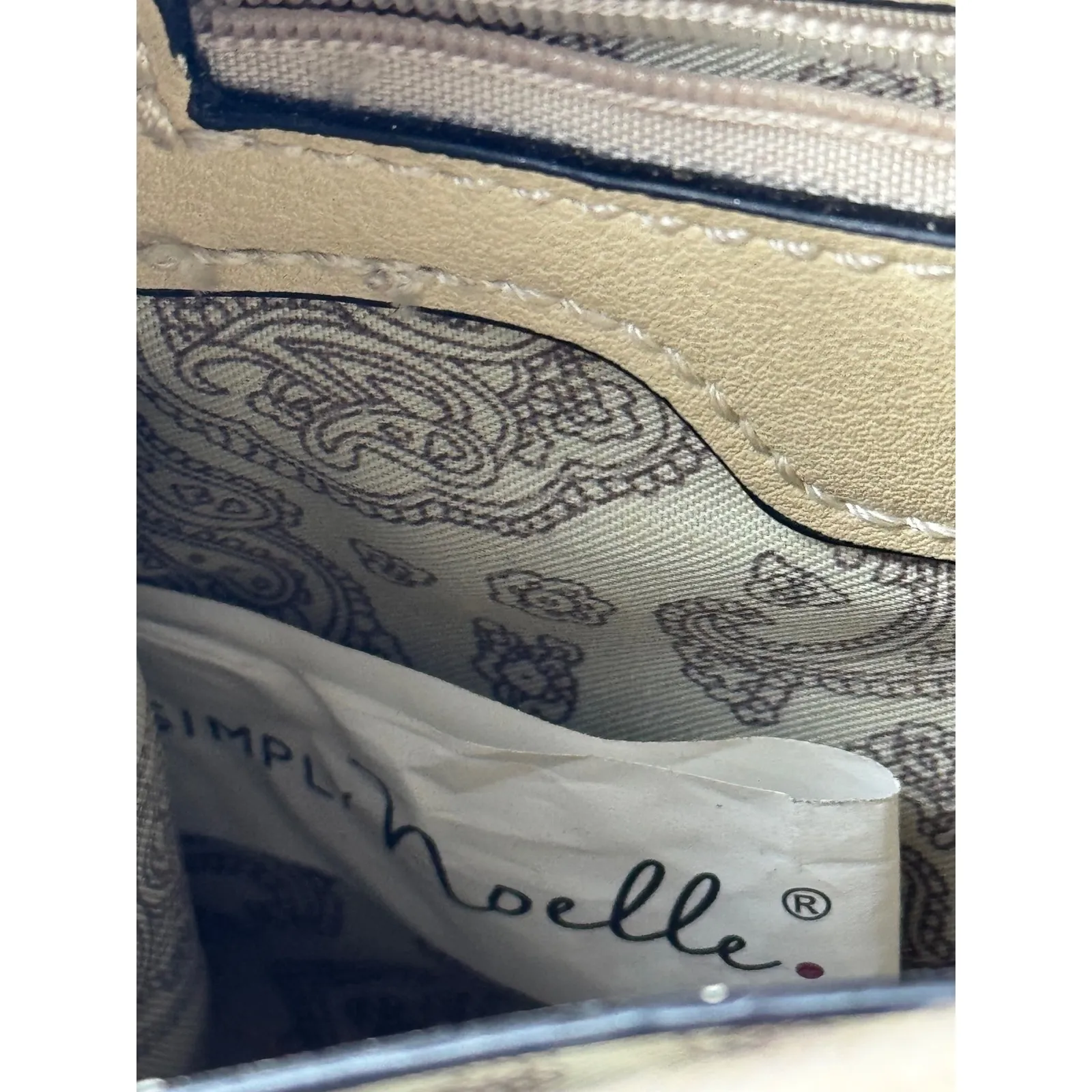 Simply Noelle Straw Woven Crossbody Bag Beige Tan Multi Color Accent strap - Image 11