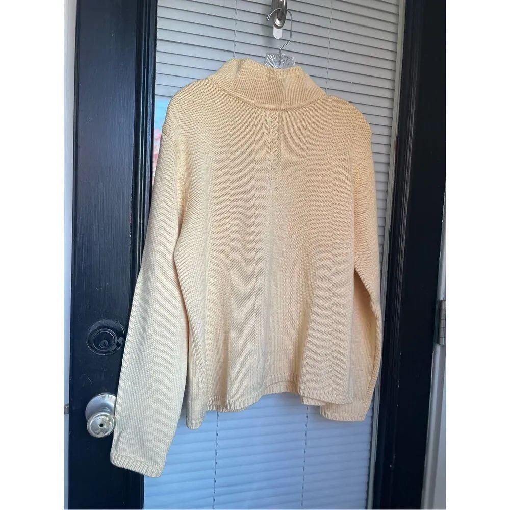 NWT Talbots Mock Neck Long Sleeve Wool Blend Sweater Yellow XL - Image 8