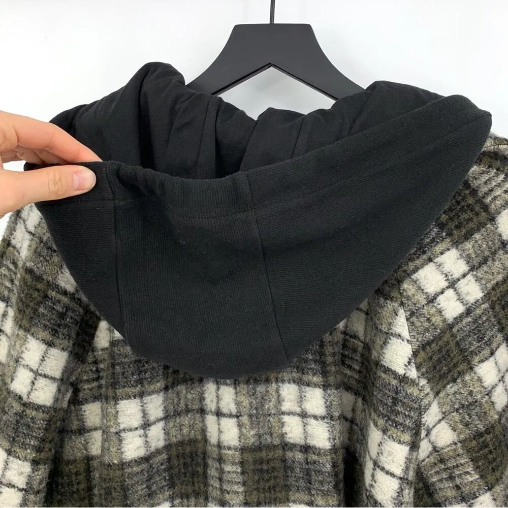 HALLE BERRY x Sweaty Betty Rhea Overshirt Plaid Jacket Green Black Cream 14 (XL) - Image 13