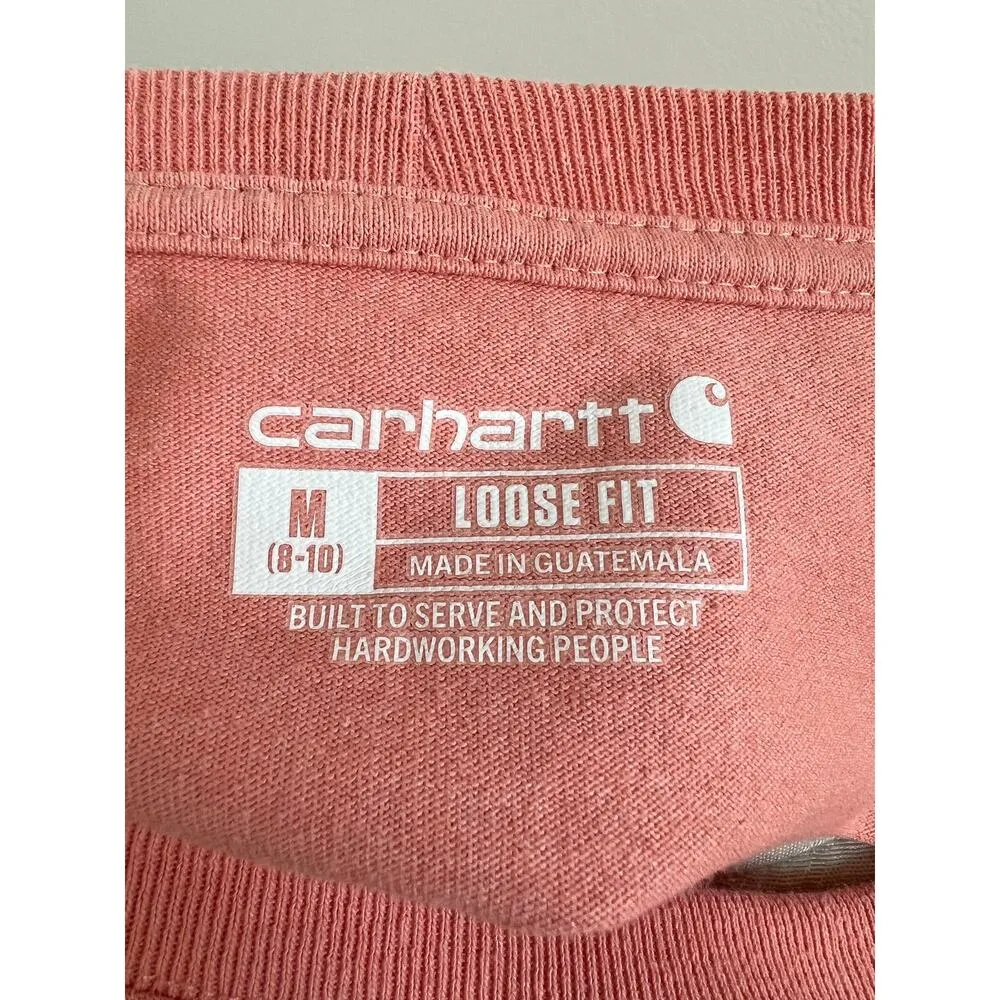 Carhartt Loose Fit Long Sleeve Logo Sleeve Graphic T-Shirt Medium - Image 6