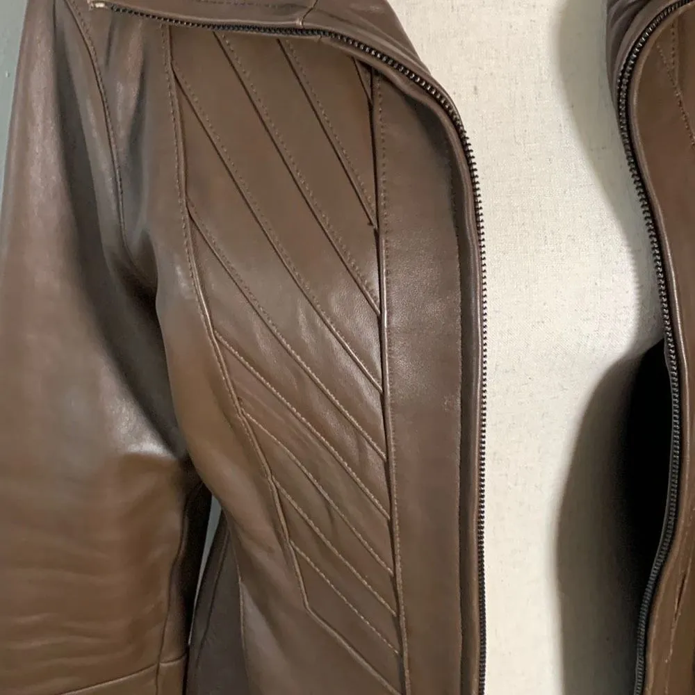 Avanti  brown jacket size small leather - Image 2